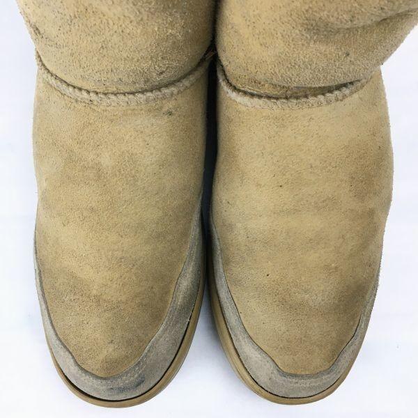 UGG Sheepskin Mouton Boots Camel Brown Size W8 25.0(USED)