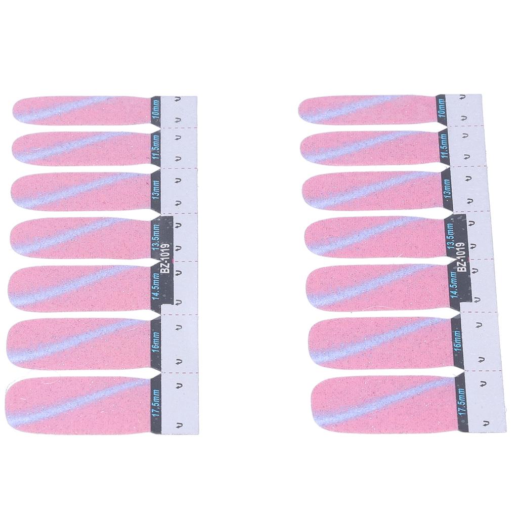 14 Stück Nagellackstreifen DIY Klebe-Nagelfolien Aufkleber Transfersticker Maniküre-Werkzeug19
