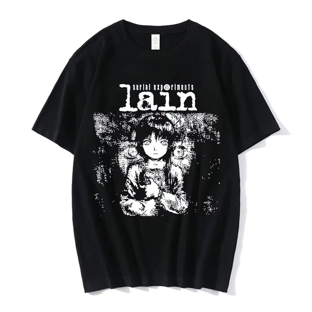 

2026Anime Serial ExperiUnisexts Lain TShirt Unisex Women Graphic T Shirts Unisex Iwakura Unisexga Girl Sci Fi Short Sleeve Tee Tops XL