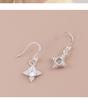 S925 Sterling Silver Diamond Star Dangle Earrings for Women - Japanese & Korean Design, Luxurious & Shiny Five-Pointed Star Accessories.