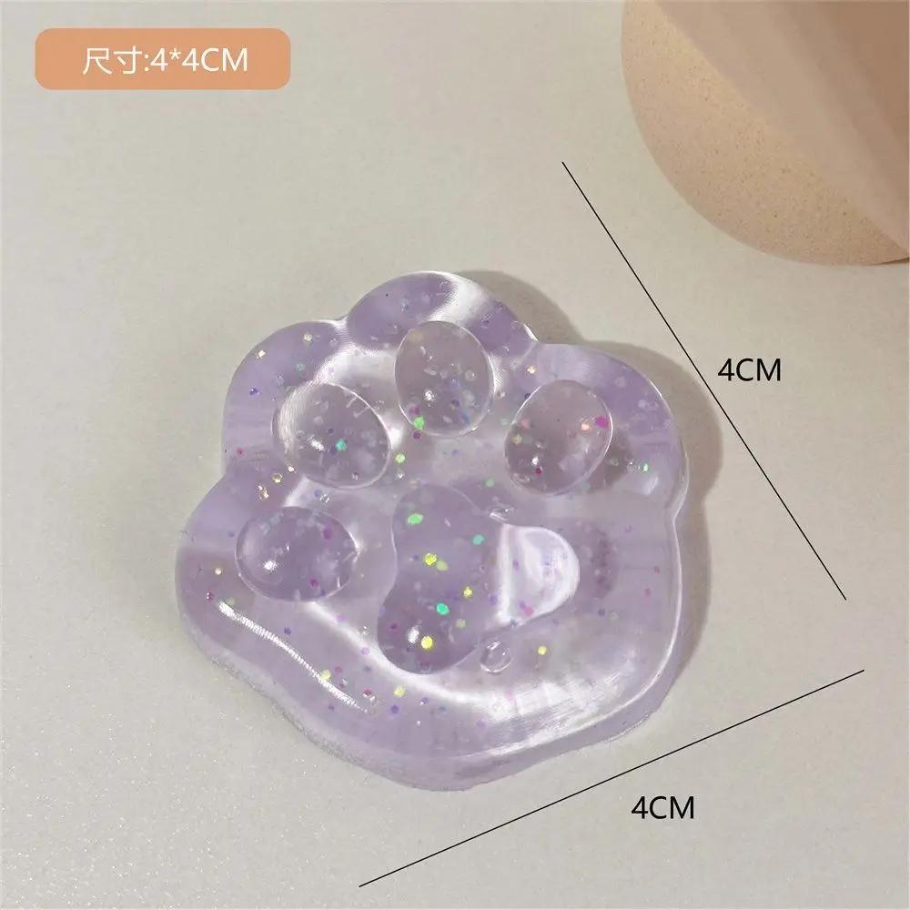 Kawaii Cat Claw Squeeze Toys Cartoon Anti Stress Sensory Fidgets Toy Simulation Transparent Cat Foot Squishy Unique Adults Gifts