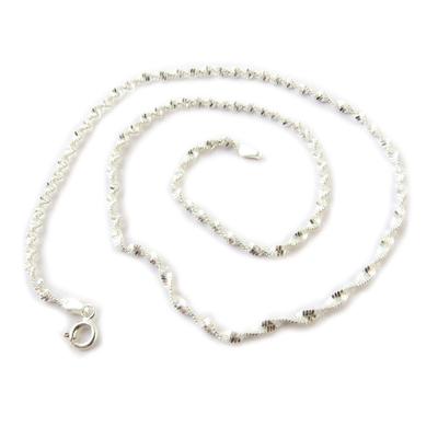 [N7282] - Chaine Collier Argent 'Singapour' - 45 cm 3 mm
