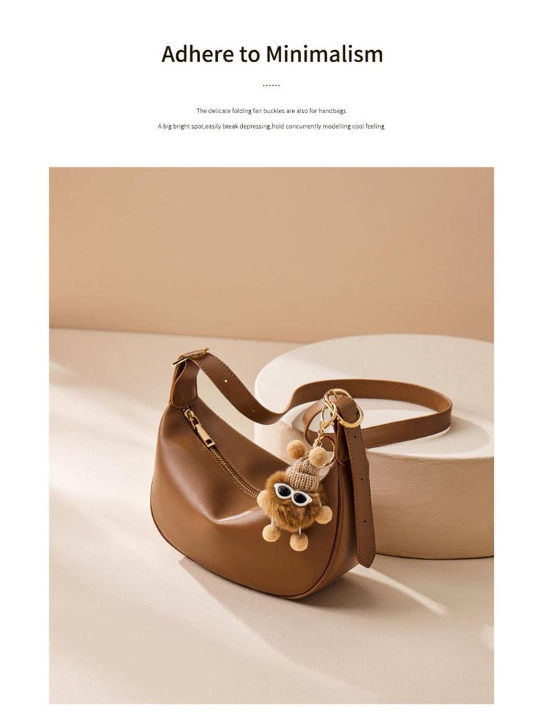 Women's Maillard Style Cowhide Dumpling Crossbody Bag - Trendy Spring/Summer 2025 Shoulder Bag