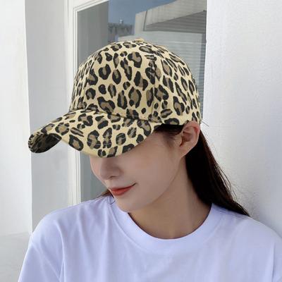 Unisex Baseball Cap Sun Protection Adjustable Circumference Anti-UV Leopard Print Dome Hiking Traveling Shopping Cap