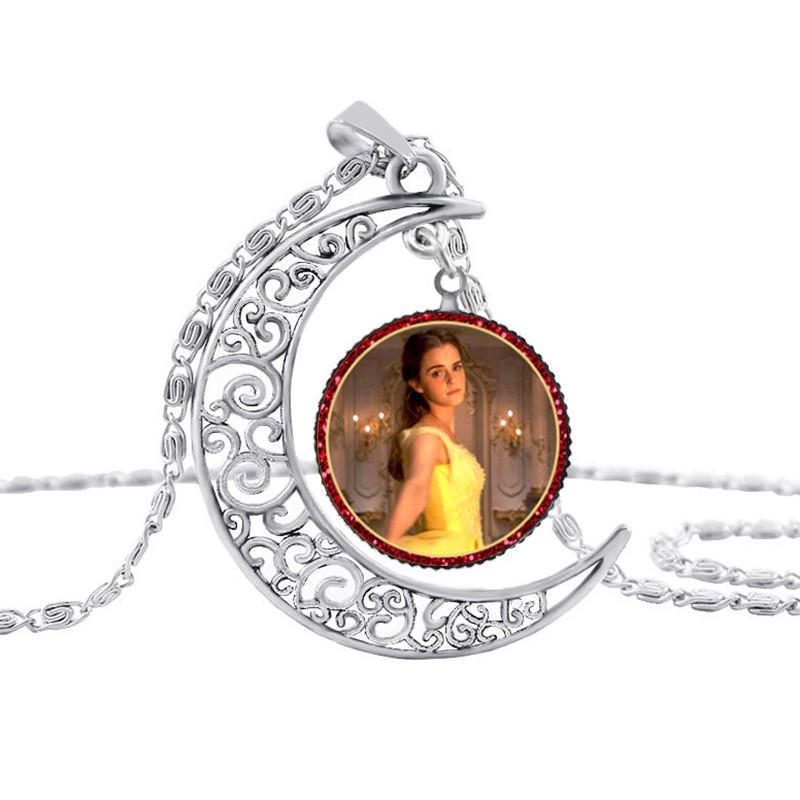 Beauty And The Beast Glass Bead Pendant Necklace For Friends Gift
