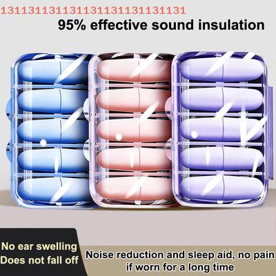 4/10 Peças Protetores Auriculares para Dormir Redução de Ruído Isolamento Acústico Protetores Auriculares Macios de Recuperação Lenta Prova de Som Anti-Ruído Auxílio para Dormir Cuidado Auricular