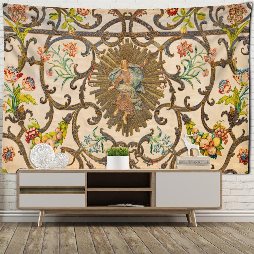 Высококачественный гобелен цвета хаки с фоновым рисунком для дома — фото 3