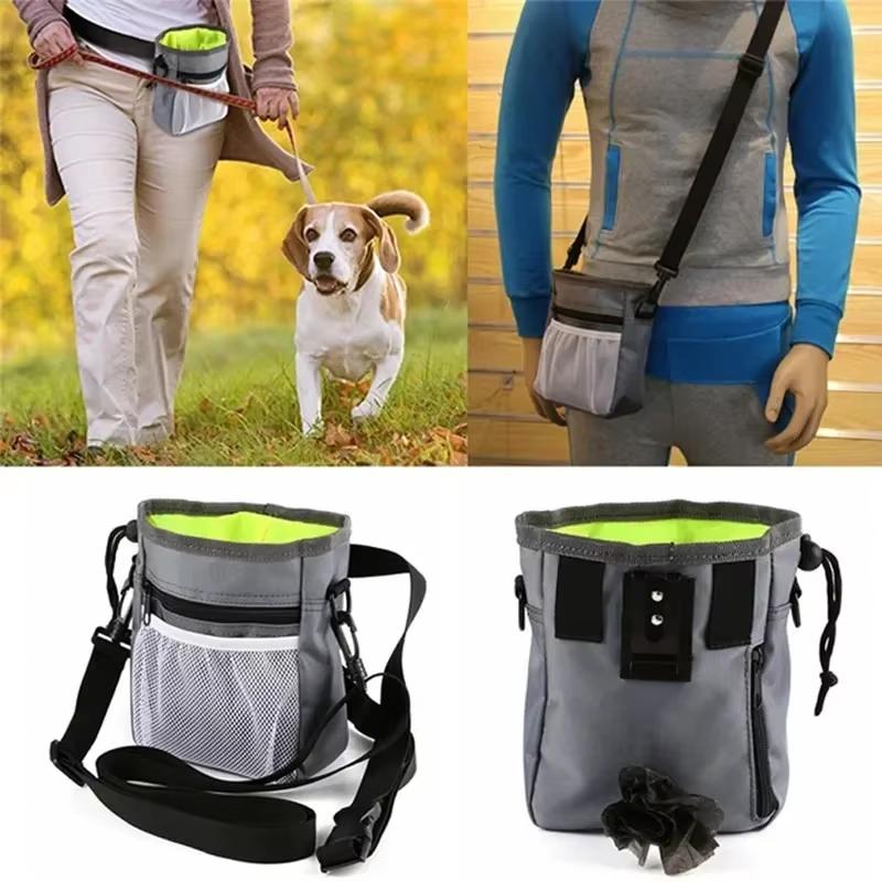 Dog Training Treat Snack Pouch Multifunctional Portable Waist Bag for Camping Hiking Dog Walking Outdoor Activities