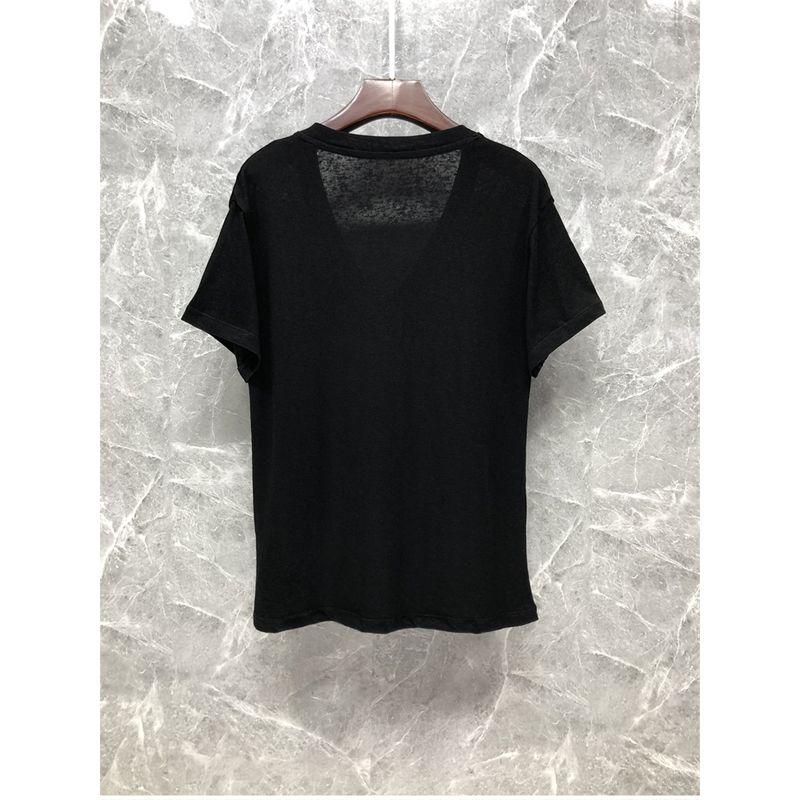 

Xiaozi Xixi Classy V Neck T-shirt Fashion Loose Short Sleeve Black S