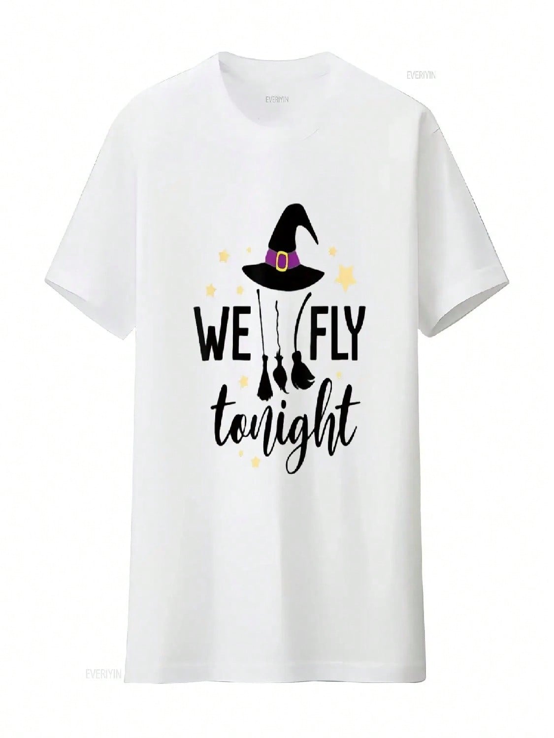 Funny We Fly Tonight Witches Costume Halloween Party Design Wounisex T Shirt White 4X Large Vintage Washed Unisex Comfortable S разноцветный