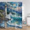 Seaside Landscape Shower Curtains Coconut Trees Tropical Leaves Sea Scenery Bathroom Decor Summer Hawaii Polyester Bath Curtain