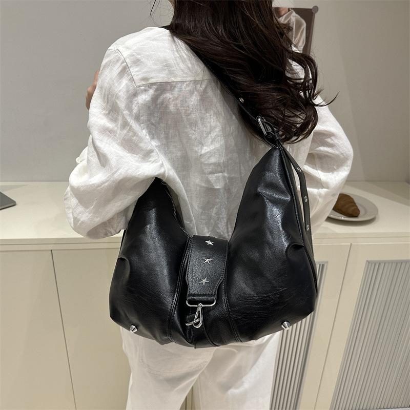 Yogodlns New Casual Fashion Hobos Bags for Women Retro Sling-shoulder Crossbody Bag Versatile Ladies Purse High Quality PU Leather Handbag