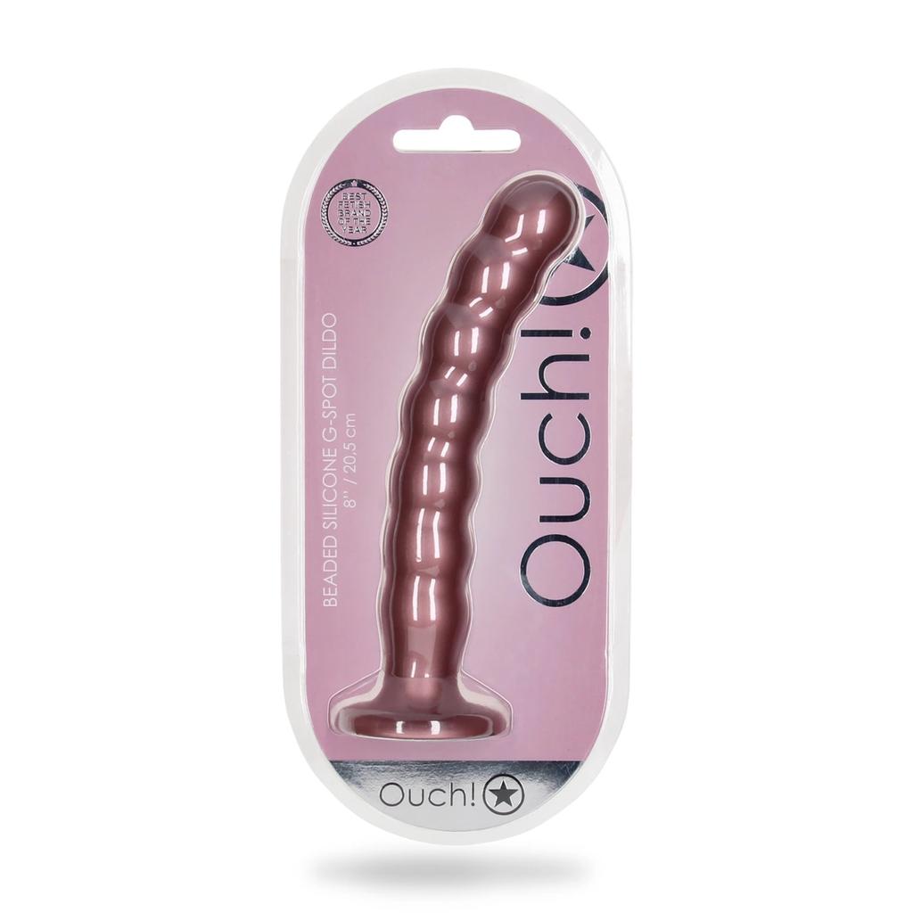 Ouch! - Silicone G-Spot Dildo with Beads - 20.5 cm