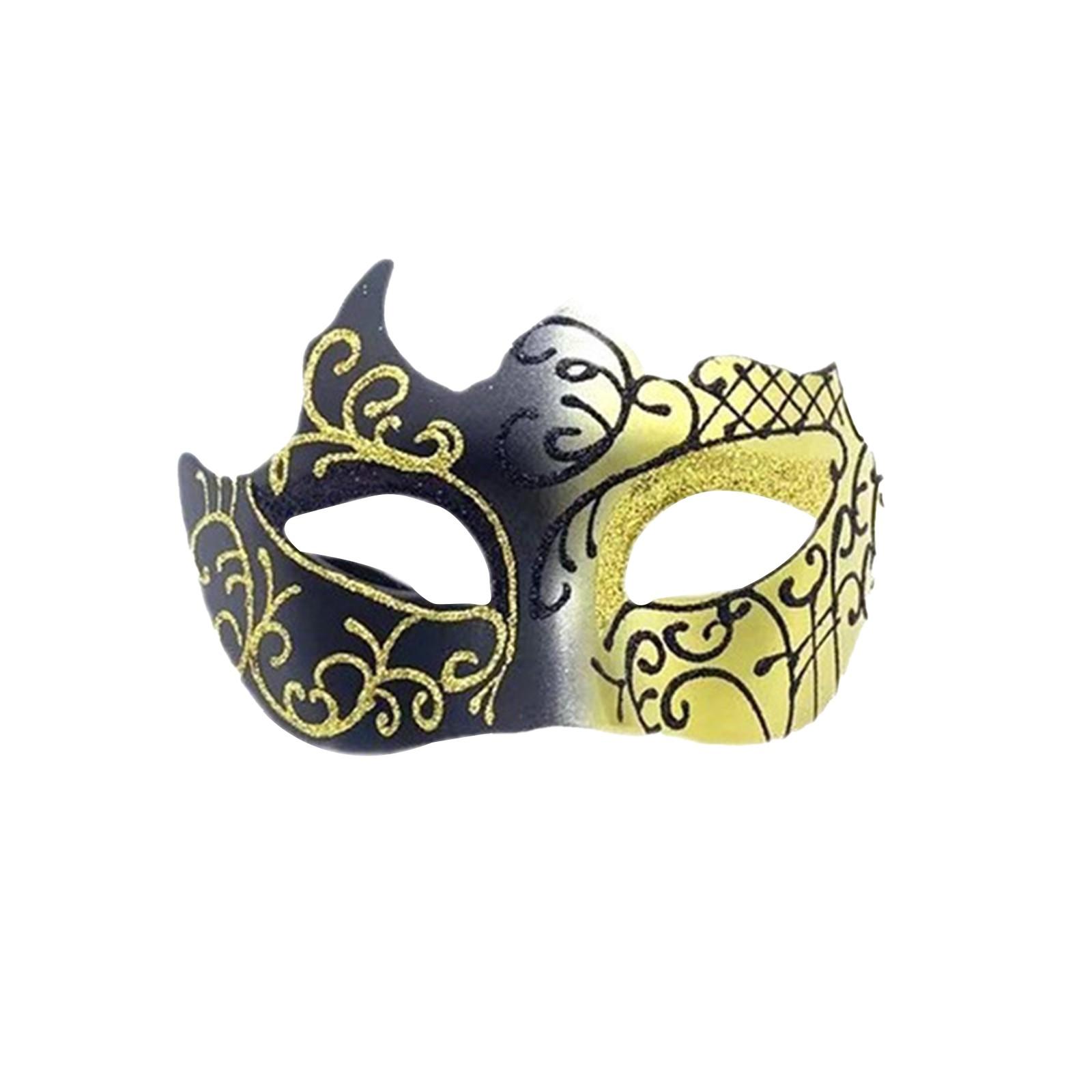 

Маскарадная маска на пол-лица для вечеринки в баре, мужская, расписанная золотой пудрой, маска-спрей ручной работы One Size