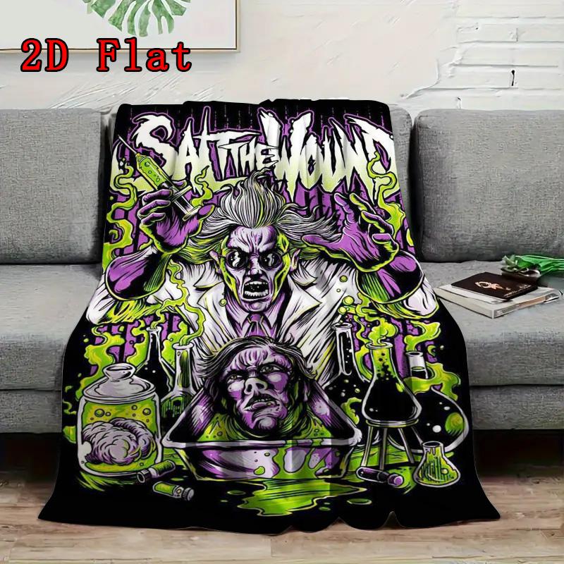 Versatile horror movie theme 2D Flat Pattern Flannel Blanket High quality All Seasons Warmth and Comfort Perfect for Christmas Gifts.