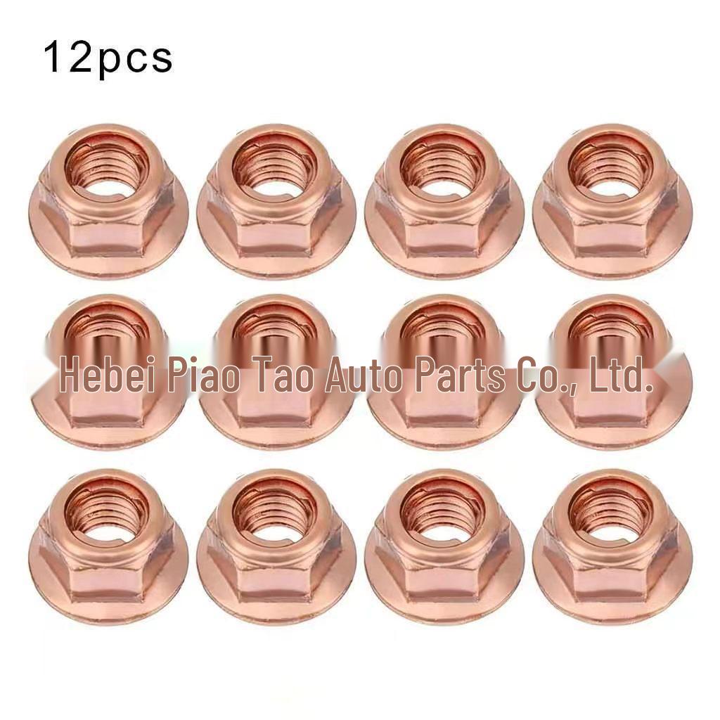 M8 Anti-loosening Copper-plated Hex Nut for BMW 3 Series E30 Exhaust Pipe (A1201420072)