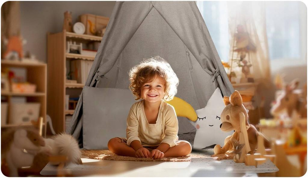 Cotton Tipi Tent - Light Stars