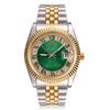 Original New REGINALD Quartz Watch Men 18k Yellow Gold Fluted Bezel Pearl Diamond Dial Full Stainless Steel Luminous Clock