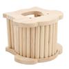 Hamster Wooden House Pig Head Shape Wooden Hamster Hut with Funny Climbing Ladder for Small Pets
