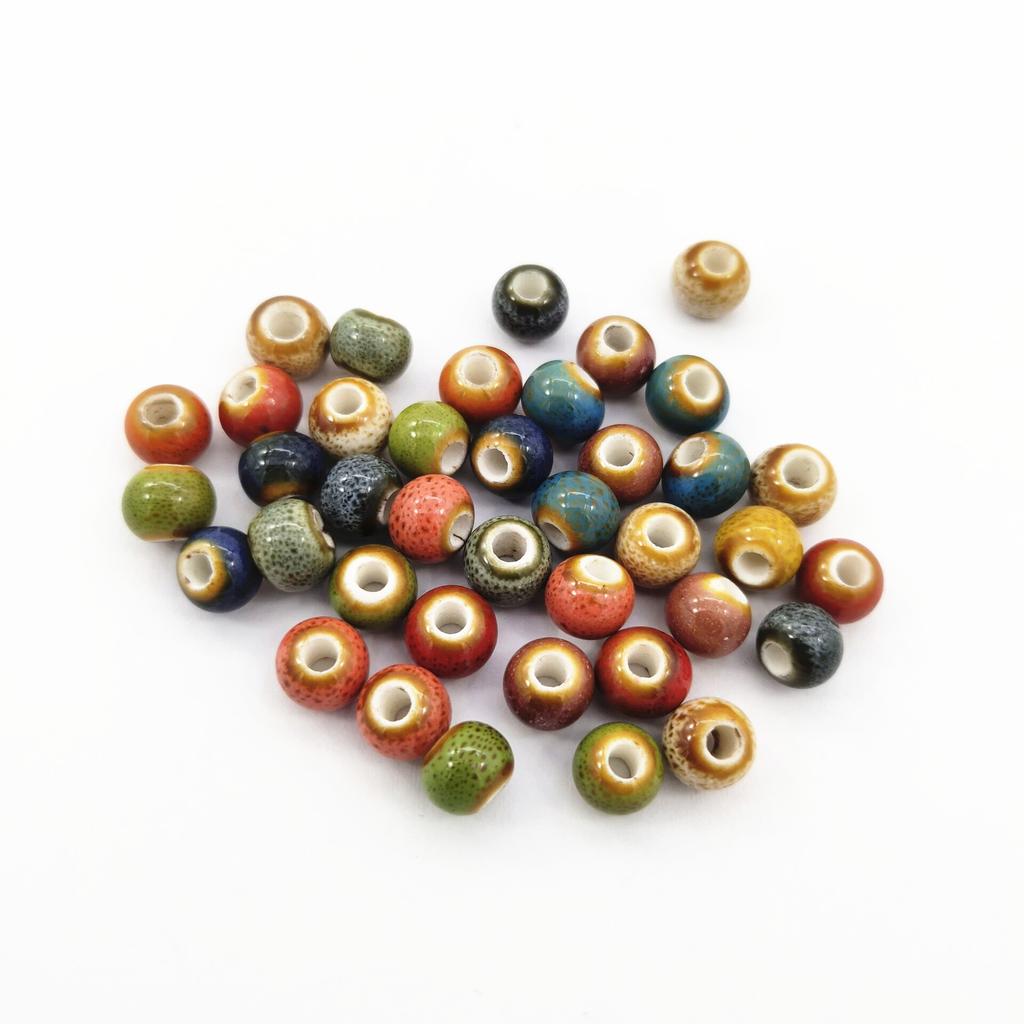(50 Pcs/Lot) 6mm Round Ceramic Beads DIY Porcelain Loose Beads For Necklace Bracelet Jewelry Making