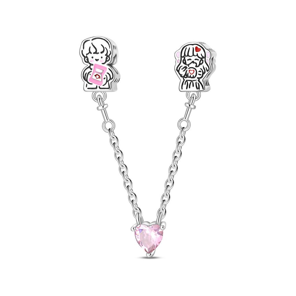 S925 Silver DIY Charm Bead Pendant For Handmade Bracelet Necklace Jewelry Making Family Valentine's Day Gift Accessories