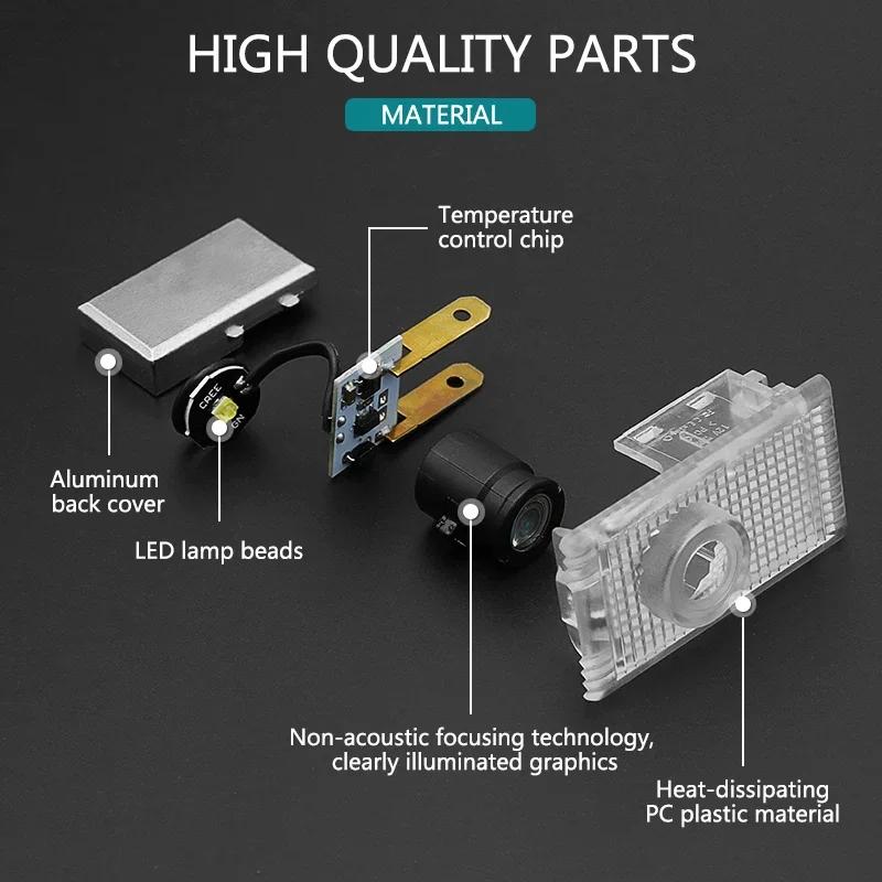 AAAEX1 2Pcs For Opel Insignia 2009-2016 2017 2018 Car Door Welcome Light LED Projector Lamp Decoration Styling Modification Accessories