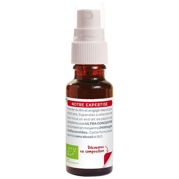 Superdiet extrait de pépins de pamplemousse ultra concentré 2400mg bio 20ml