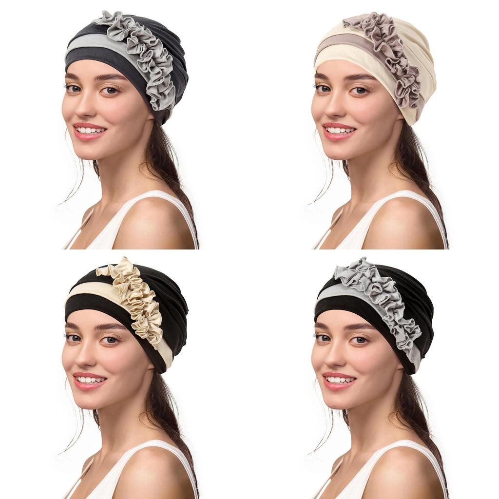 Polyester Floral Headband Hat For Women With Stylish Design For All Seasons