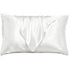Satin Pillowcase Silkly Pillow Cases Soft Smooth 2 Pack Standard Size Queen Size Set of 2 Pillow Covers for Sleeping White