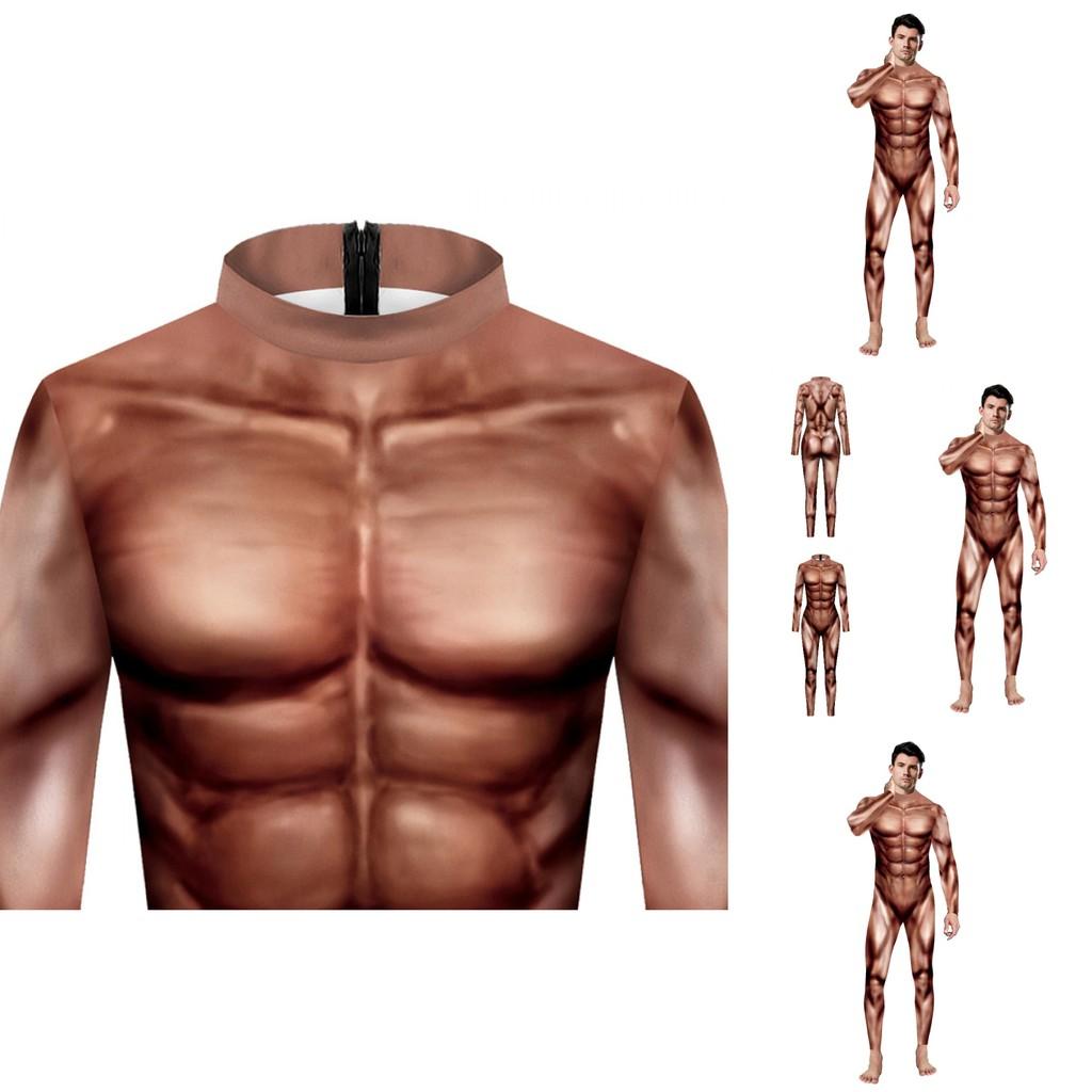 Euro Fantasy Male Stage Costume With Realistic Muscle Pattern For Theater Acts