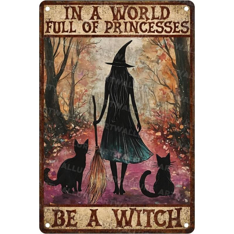 Halloween Metal Wall Sign Spooky Decor 20x30cm