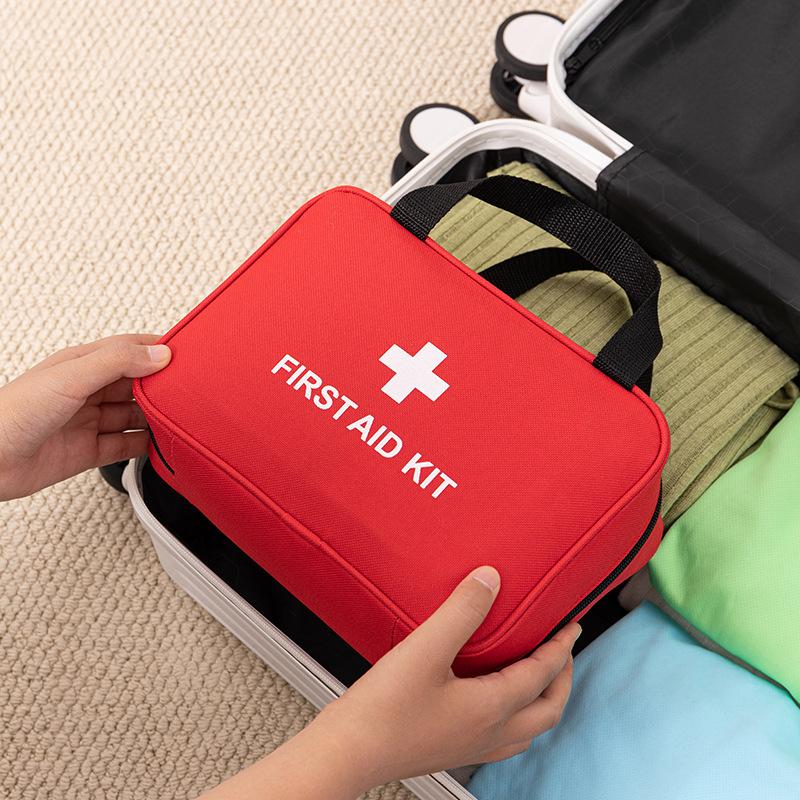 Outdoor & Home Emergency First Aid Kit Small Portable with Multiple Mesh Pockets Classified Storage Medical Bag