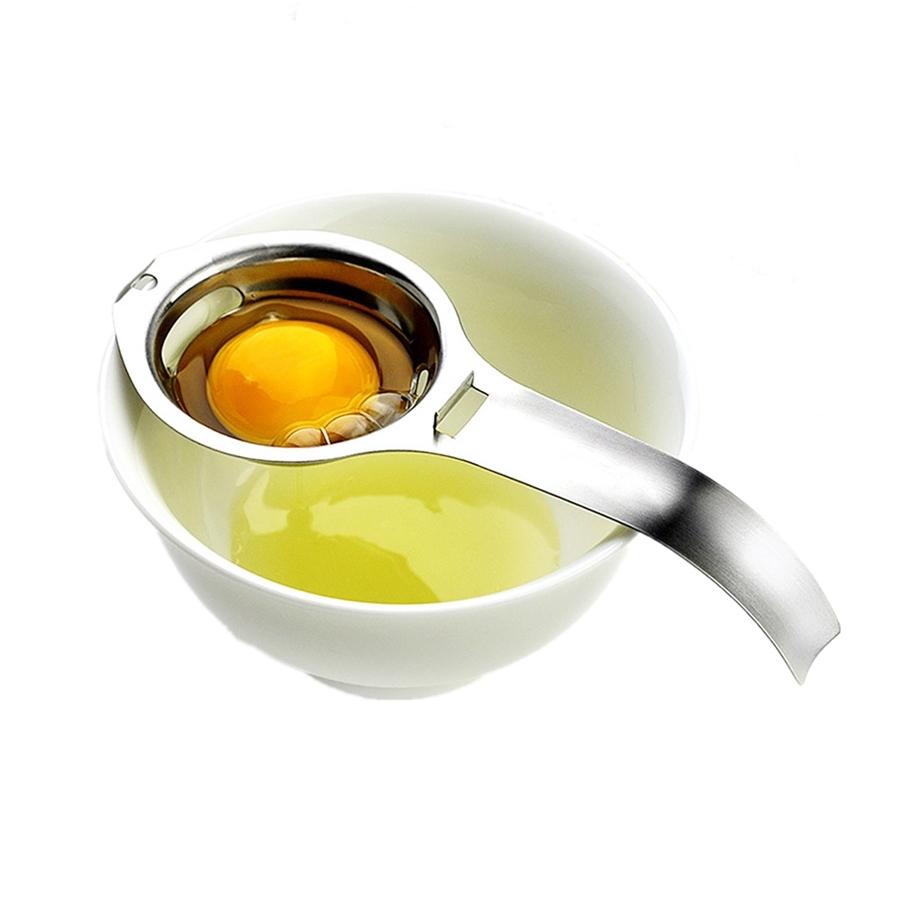 

Stainless Steel Long Handle Egg Separator Egg Yolk White Separator Filter Egg Divider Baking Cooking Tools Kitchen Gadgets