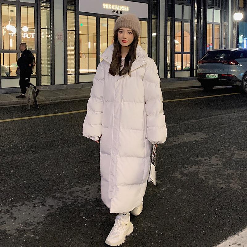 Down Cotton Coat, Long Knee-length Korean Style Loose Thickened Cotton Coat, New Winter Coat, Cotton-padded Jacket for Women