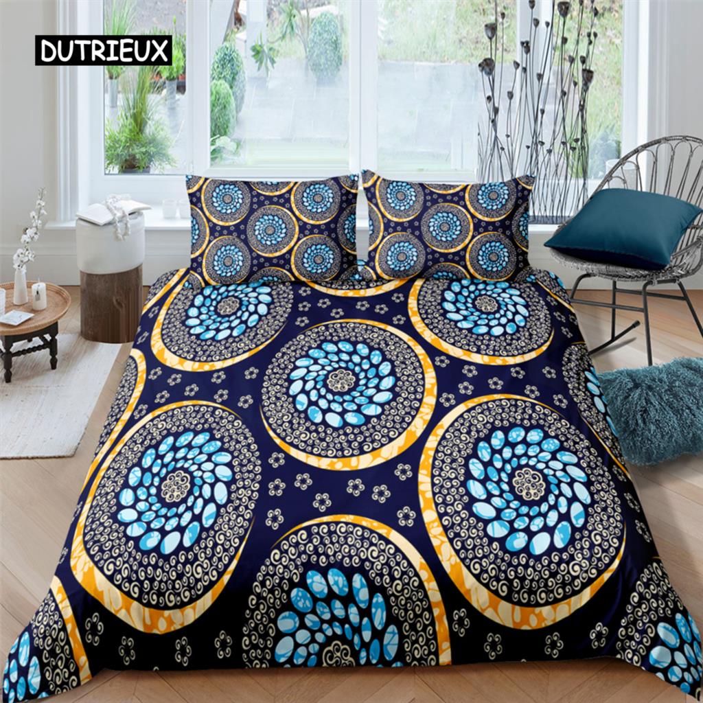 Exotic Geometric Duvet Cover Set Luxury Mandala Bedding Set Colorful Abstract Art Polyester Quilt Cover Queen Comforter Cover