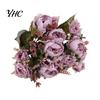 Artificial Hydrangea Roses Simulation Flower High Ornamental Realistic Bouquet 9 Peony Flowers Heads for Wedding