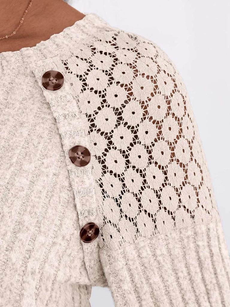 Women's Round Neck Knit Top Long-Sleeve Sweater