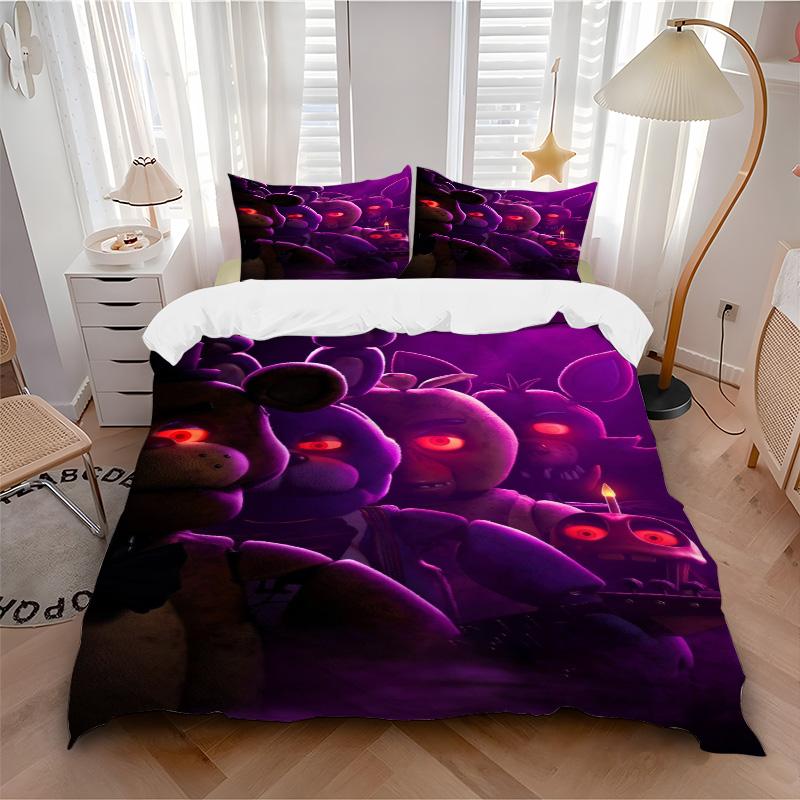 Fnaf Horror Bedding 3 Piece Set Hd Print Duvet Cover Pillowcases For Teens Adult Bedroom Decoration Christmas Gift C9211970