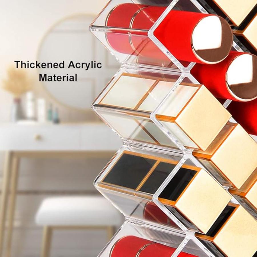 1/2PCS Lipstick Organizer Transparent Acrylic Desktop Organizer Multi-compartment Lip Glaze Lipstick Holder Cosmetic Storage