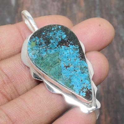 Tibetan Turquoise Gemstone 925 Sterling Silver Handmade Beautiful Jewelry Pendant