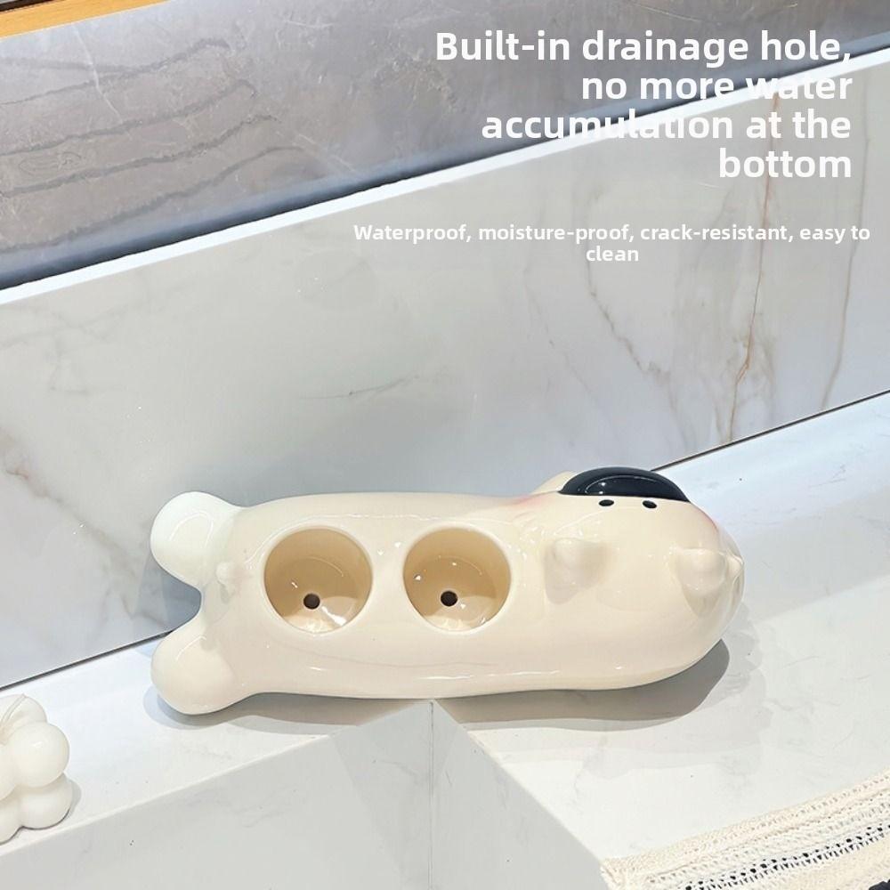 Creative Puppy Toothbrush Holder Ceramic Electric Toothbrush Stand Hotel Use