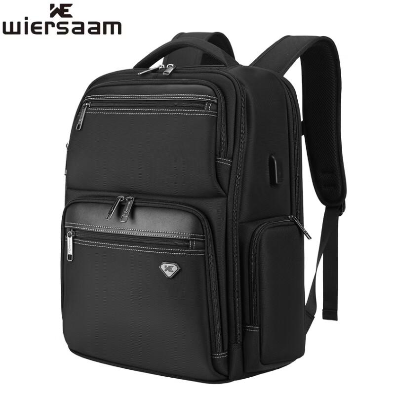 WIERSAAM Men s Business Travel Waterproof Laptop Backpack