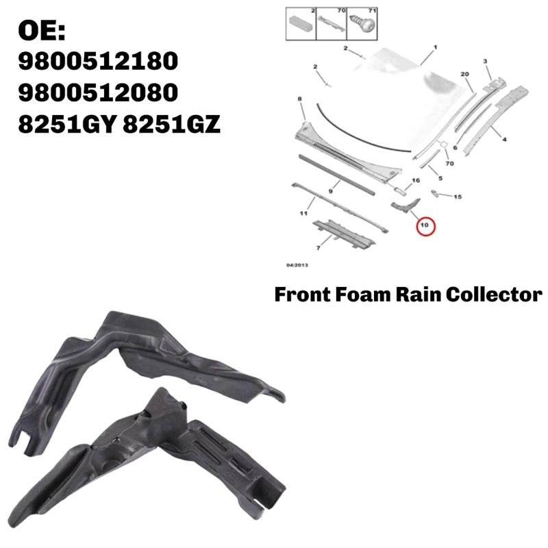 XXR-For 3008 Sponge Foam Windshield Front Foam Rain Collector Sponge 8251GY 8251GZ 9800512080 9800512180