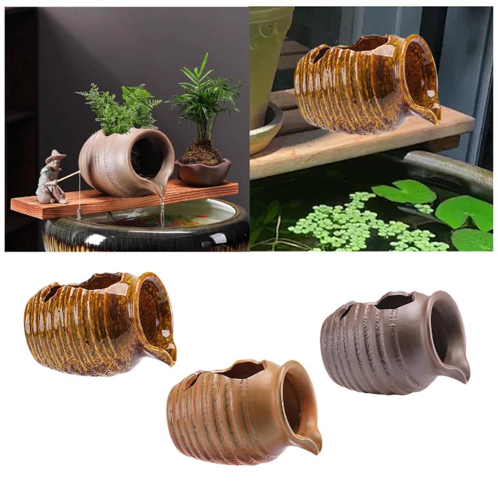 Vas Ceramic pentru Fântână Vas cu Cascadă Circulantă Gură de Apă Cascadă Peisagistică