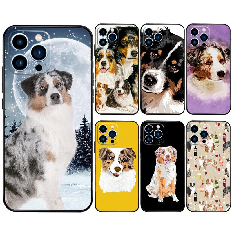 Australian Shepherd Dog Case For iPhone 14 13 12 11 16 15 Pro Max Plus Mini X XR XS Max 7 8 Soft TPU Back Cover