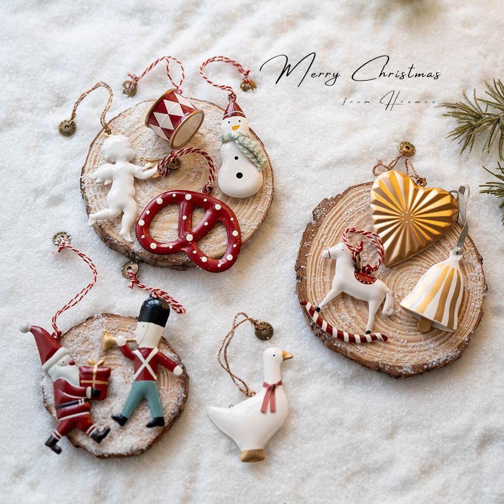 Cartoon Cane Drum Christmas Hanging Decoration Multicolor Xmas Tree Ornament Festival