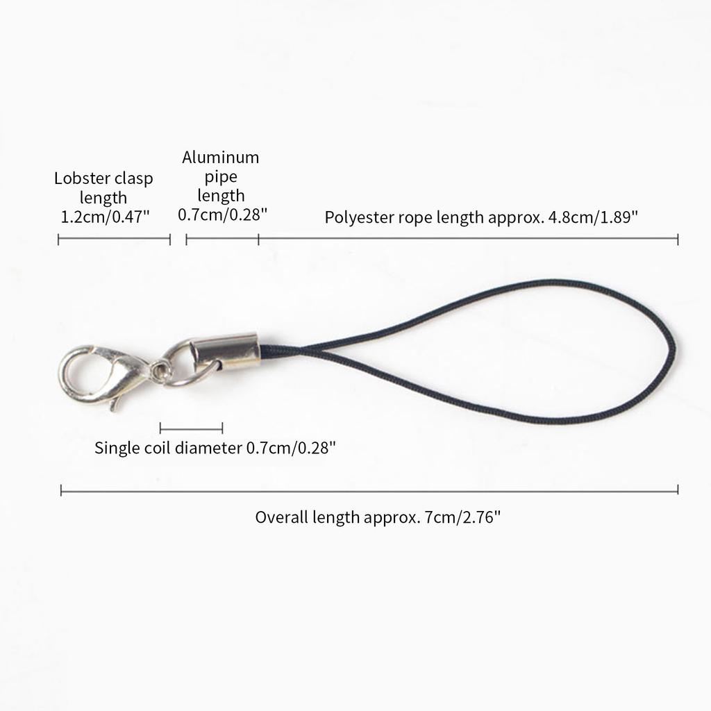 Set of 2 Durable DIY Phone Lanyard Nylon Phone Charm Carabiner Wrist Lanyard Suitable for MP4 Players and DIY Projects