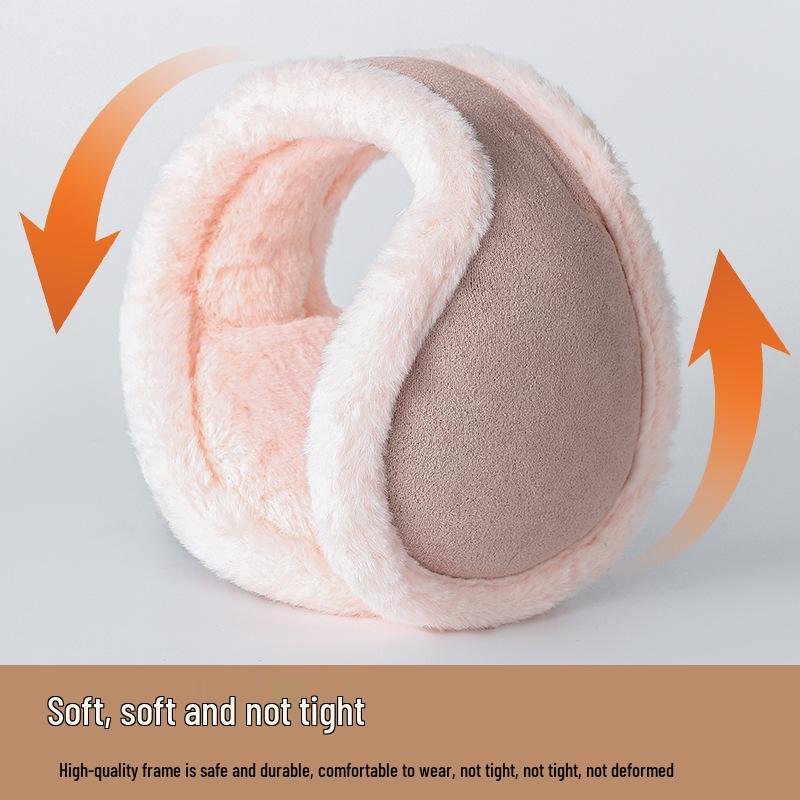 Winter Foldable Plush Earmuffs for Men & Women - Korean Style Velvet Ear Warmers