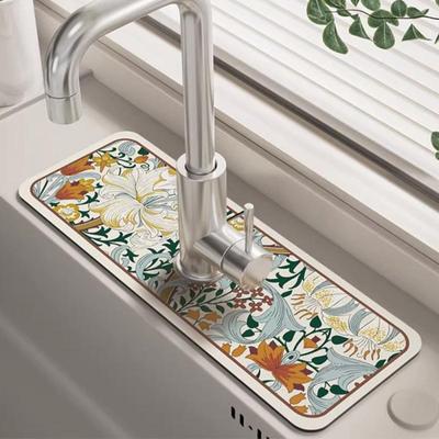 Classic Faucet Absorbent Mat Non-slip Anti-mildew Sink Drain Pad Diatom Mud Table Pads Washstand Quick-drying Cushion Kitchen