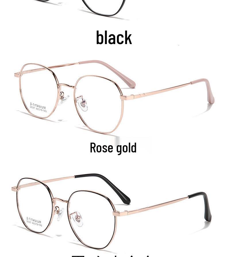 Stylish Retro Metal Glasses Frame: High-End Non-Magnetic Titanium Round Myopia Glasses for Men & Women